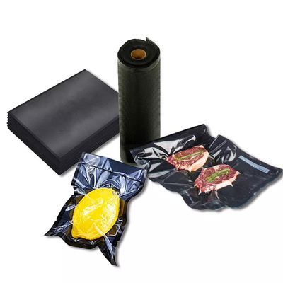 Przechowywanie w zamrażarce z polipropylenu Czarne torby uszczelniające QS Plastikowa torba do pakowania próżniowego